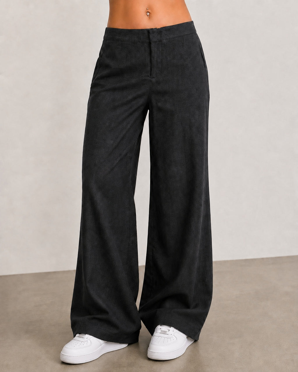 Linen Pants Baggy Fit Black Vintage Y2K Low Waist - Pantaloni in Lino Super Baggy Vita Bassa
