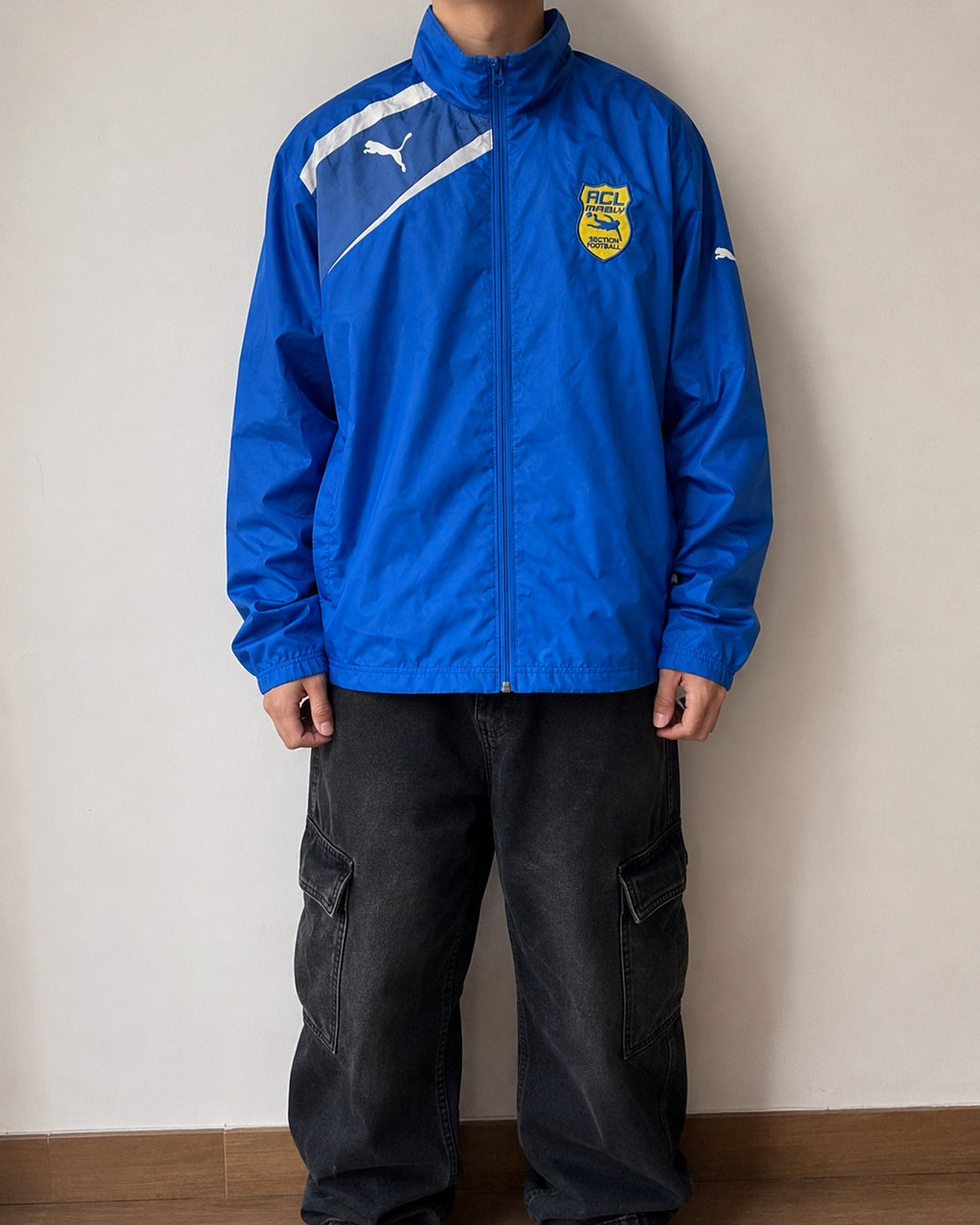 Puma Track Jacket Blu Uomo M Vintage Y2K Full Zip Streetwear Sportiva