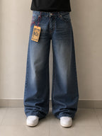Jeans 96 Novantasei uomo baggy wide leg ricamati Y2K streetwear (L)