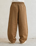 Pantalone uomo balloon Marrone Cammello misto lino wide leg Baggy Fit - Linen Pants Vintage Y2K