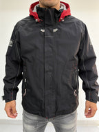 Giacca Tribord sailing uomo nera rossa tecnica impermeabile (M) Vintage Y2K Racing Jacket