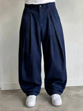 Pantalone Blu Navy balloon baggy fit uomo vintage Y2K elegante streetwear