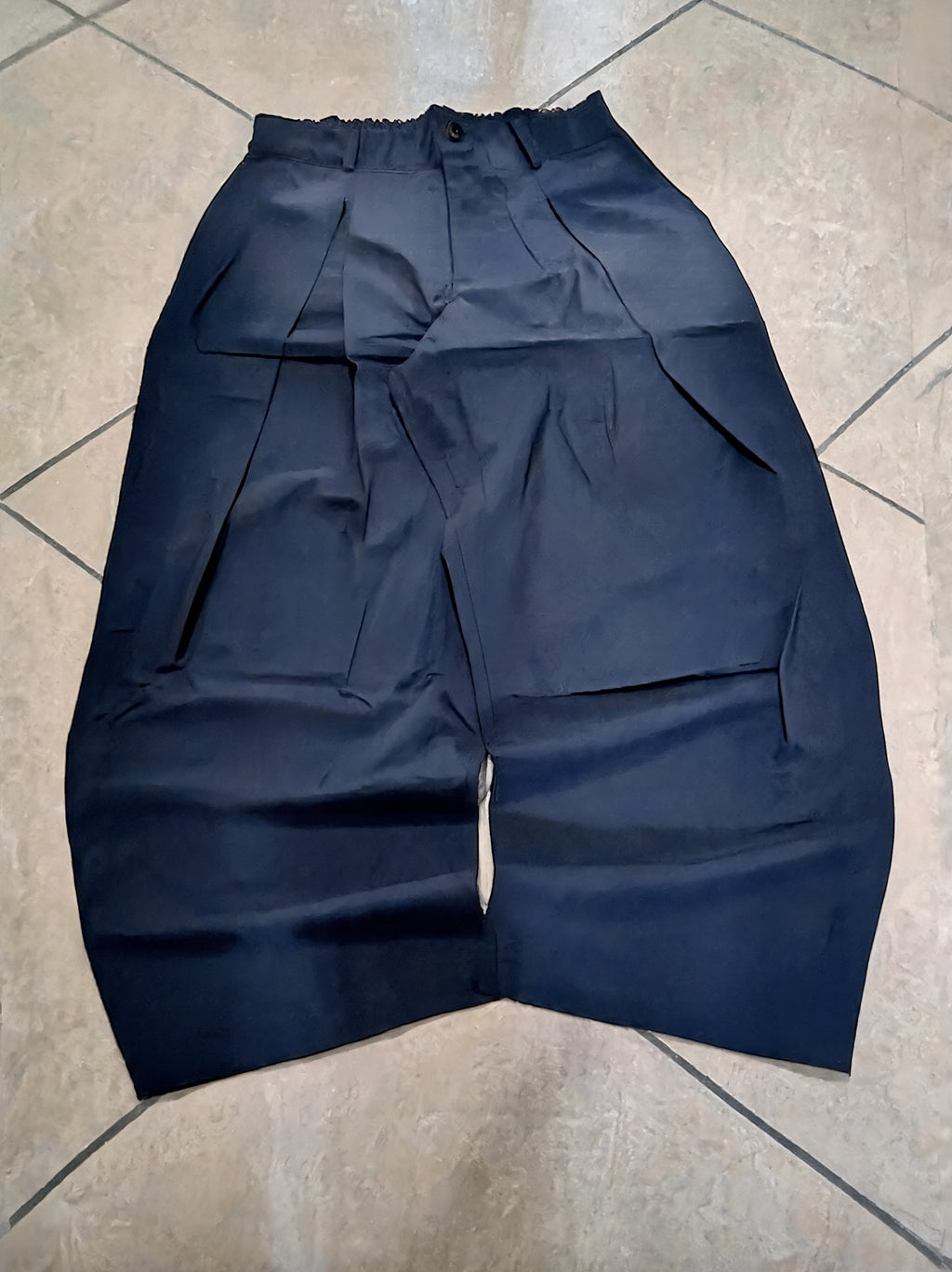 Pantalone Blu Navy balloon baggy fit uomo vintage Y2K elegante streetwear