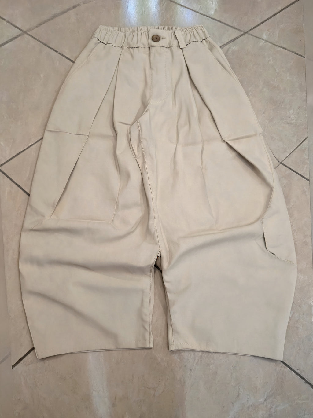 Pantalone Beige balloon baggy fit uomo vintage Y2K elegante streetwear