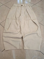 Pantalone Beige balloon baggy fit uomo vintage Y2K elegante streetwear