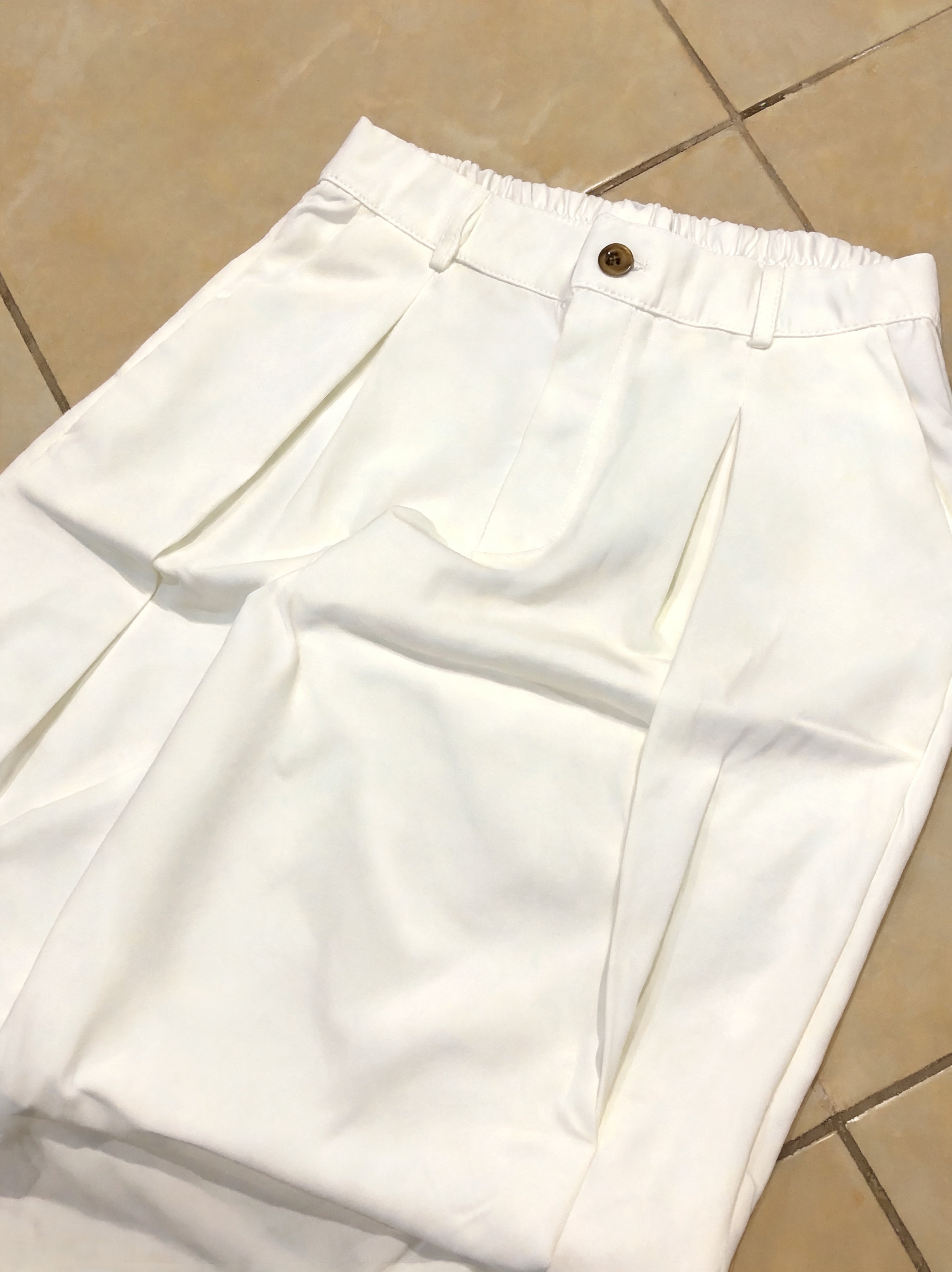 Pantalone Bianco balloon baggy fit uomo vintage Y2K elegante streetwear