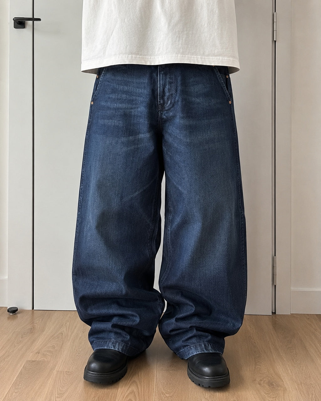 Denim Jeans Baggy Fit Dark Blue Hip-Hop Vintage Y2K