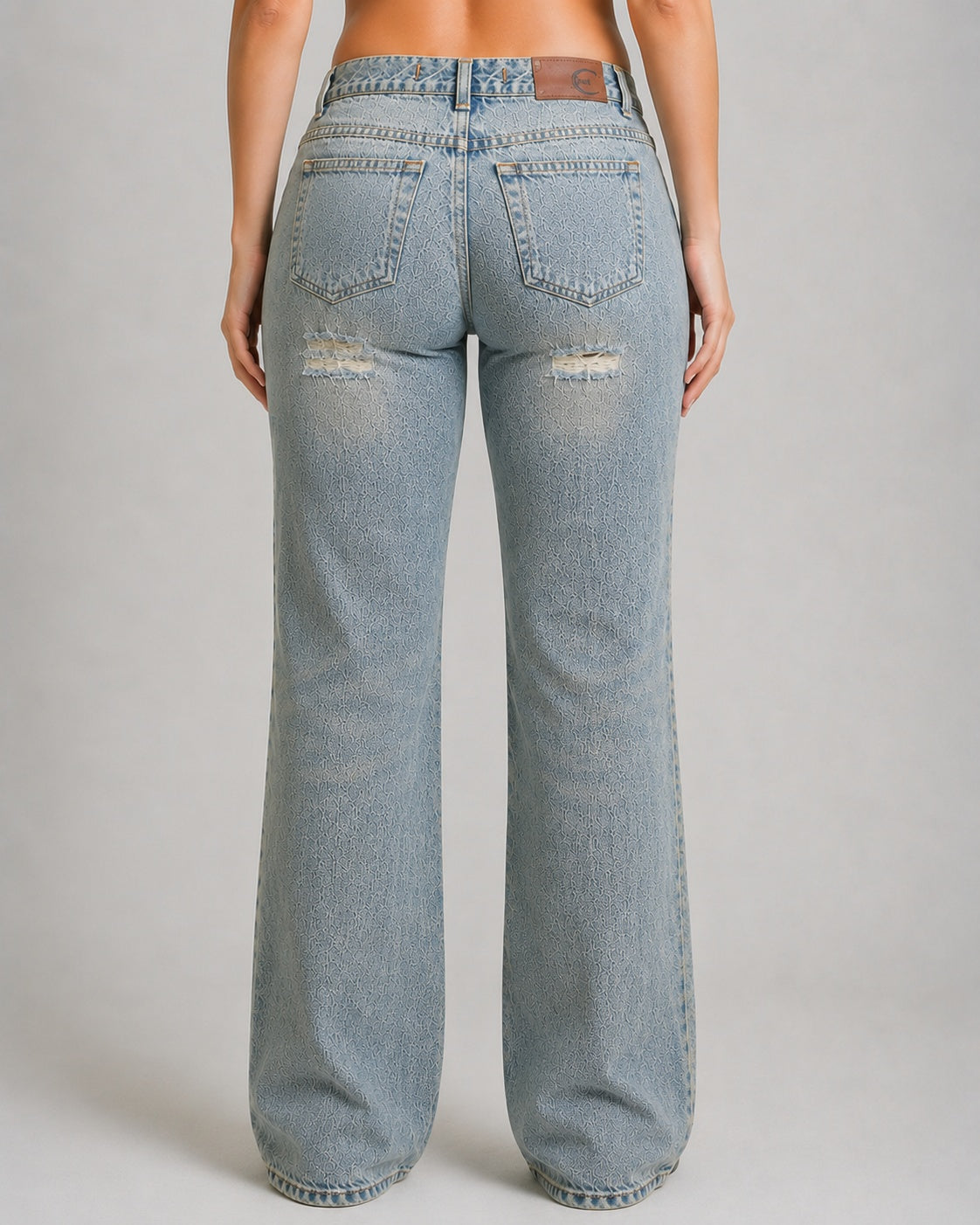 Denim Jeans Just Cavalli Ripped Y2K Vintage BootCut Straight Fit Da Donna (XS)