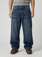 Denim Jeans Enyce Baggy Fit Vintage Y2K Embroidered Washed Striped