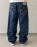 Jeans True Religion uomo baggy Billy Big T denim blu Y2K streetwear (M)