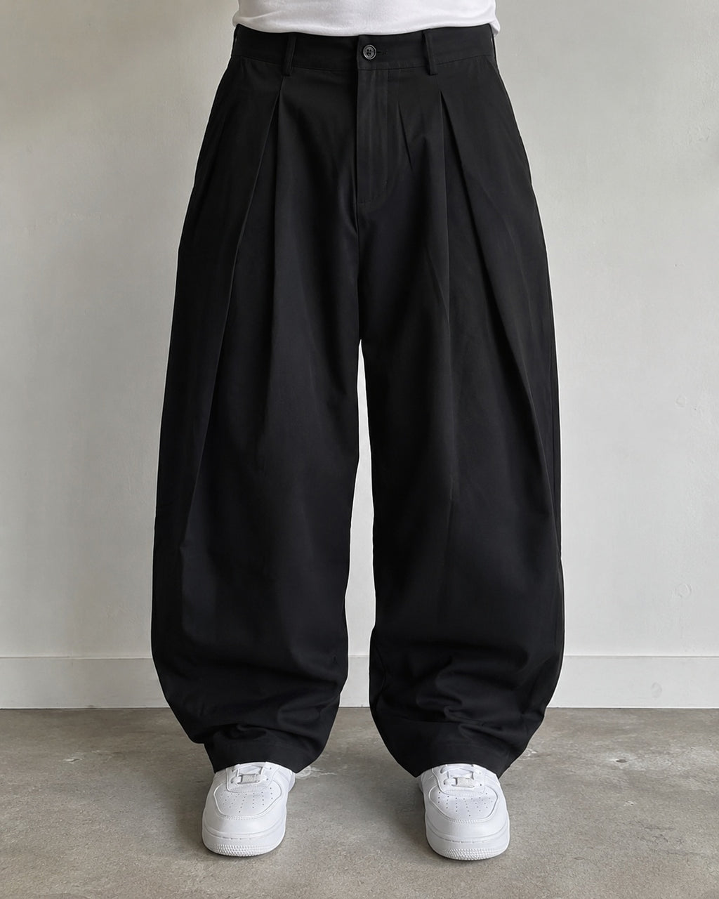 Pantalone nero balloon baggy fit uomo vintage Y2K elegante streetwear