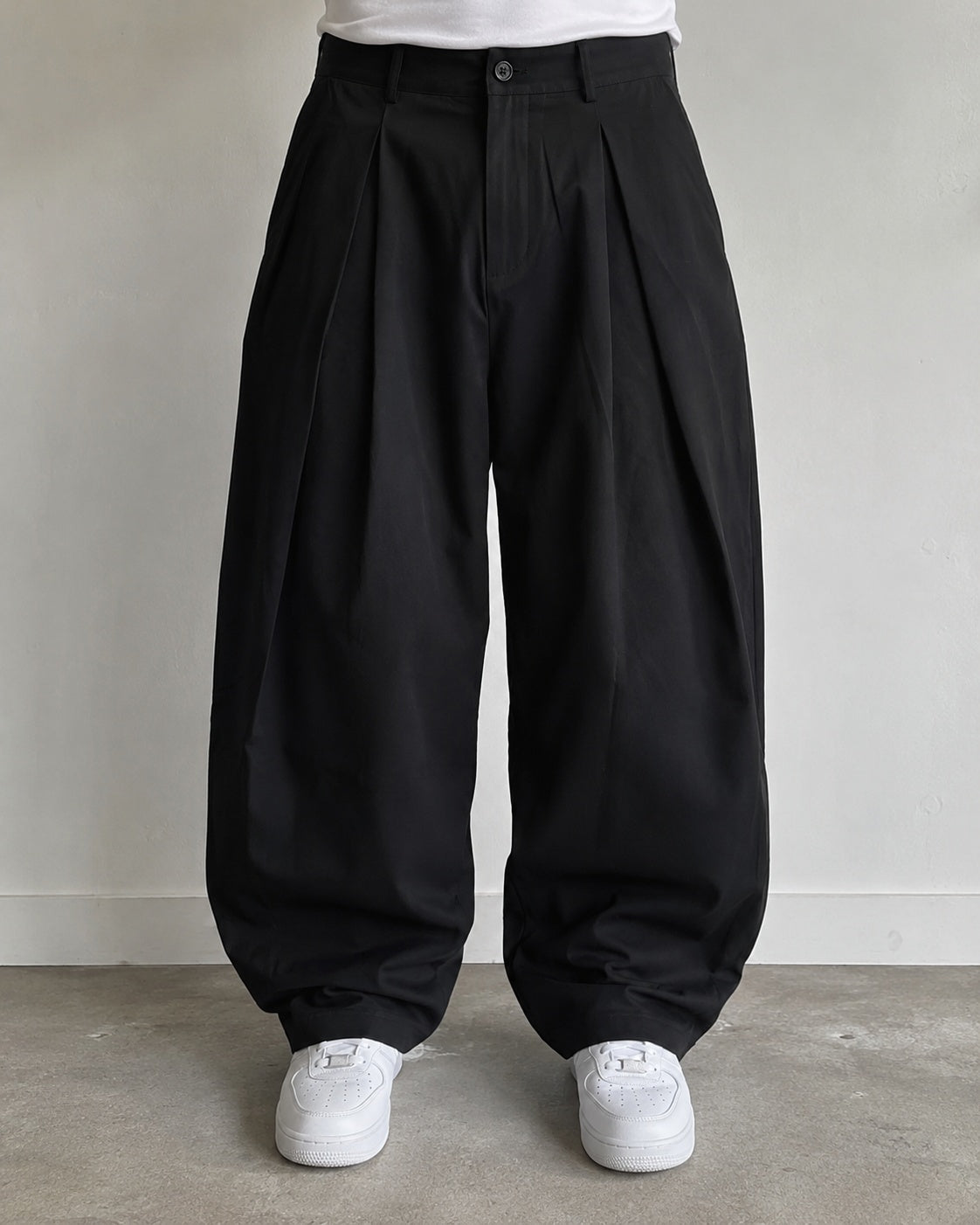 Pantalone nero balloon baggy fit uomo vintage Y2K elegante streetwear