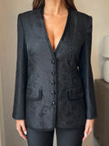Giacca blazer donna Luisa Spagnoli vintage nera elegante Made in Italy taglia 44 (M)