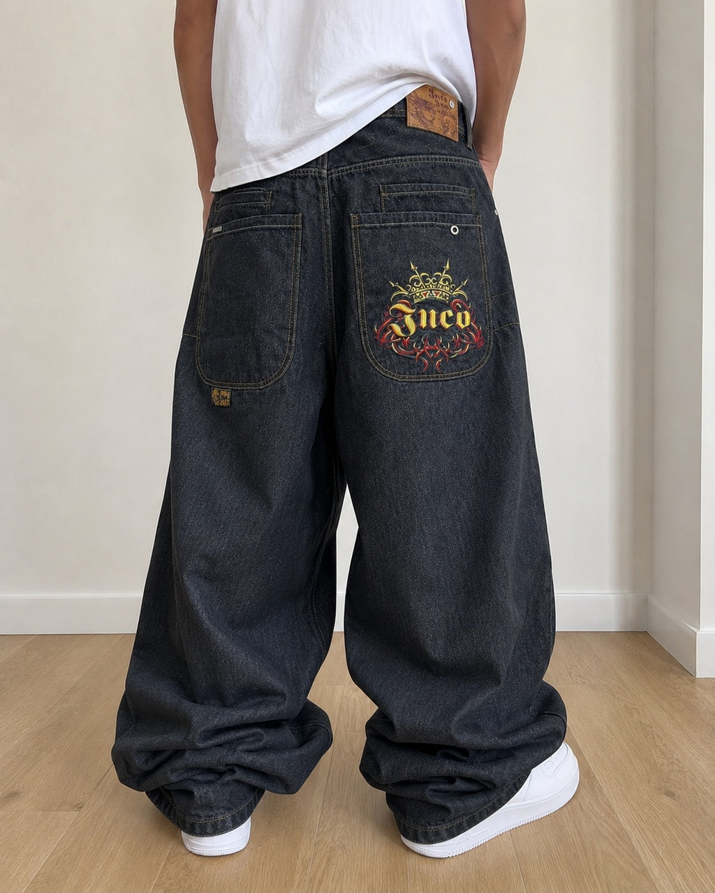 Denim JNCO Jeans Original Super Baggy Fit Embroidered American Hip-Hop (L)