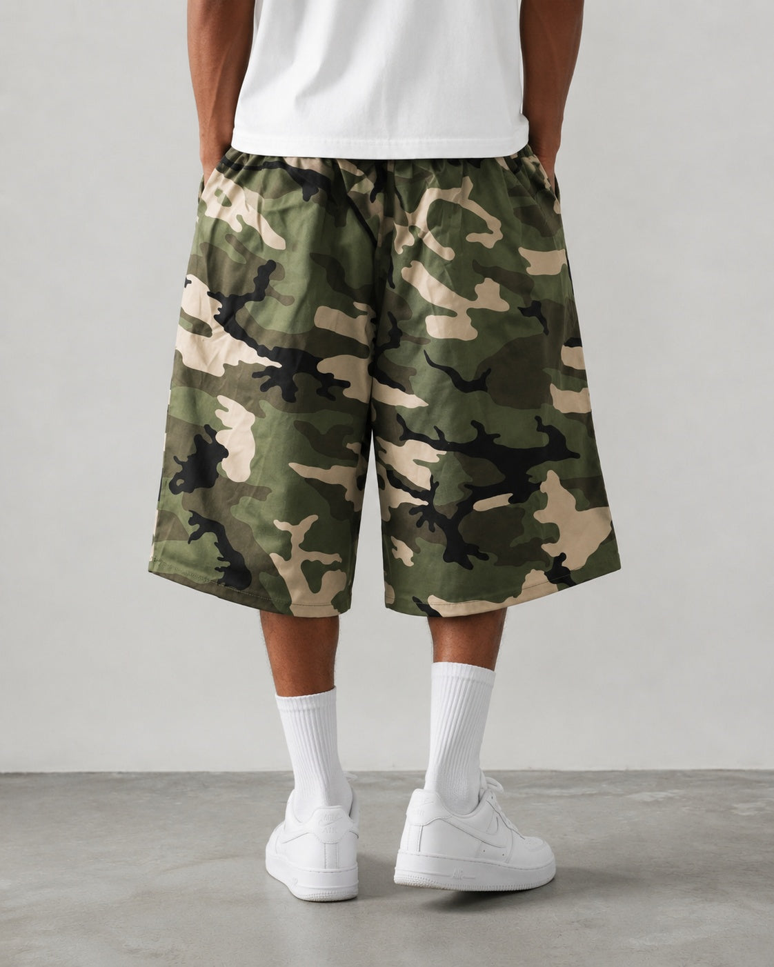 Jorts militari camo balloon fit streetwear