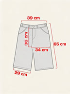 Jorts Ruff Ryders Denim Grigio Silver Baggy Y2K - Jeans Hip-Hop (S)