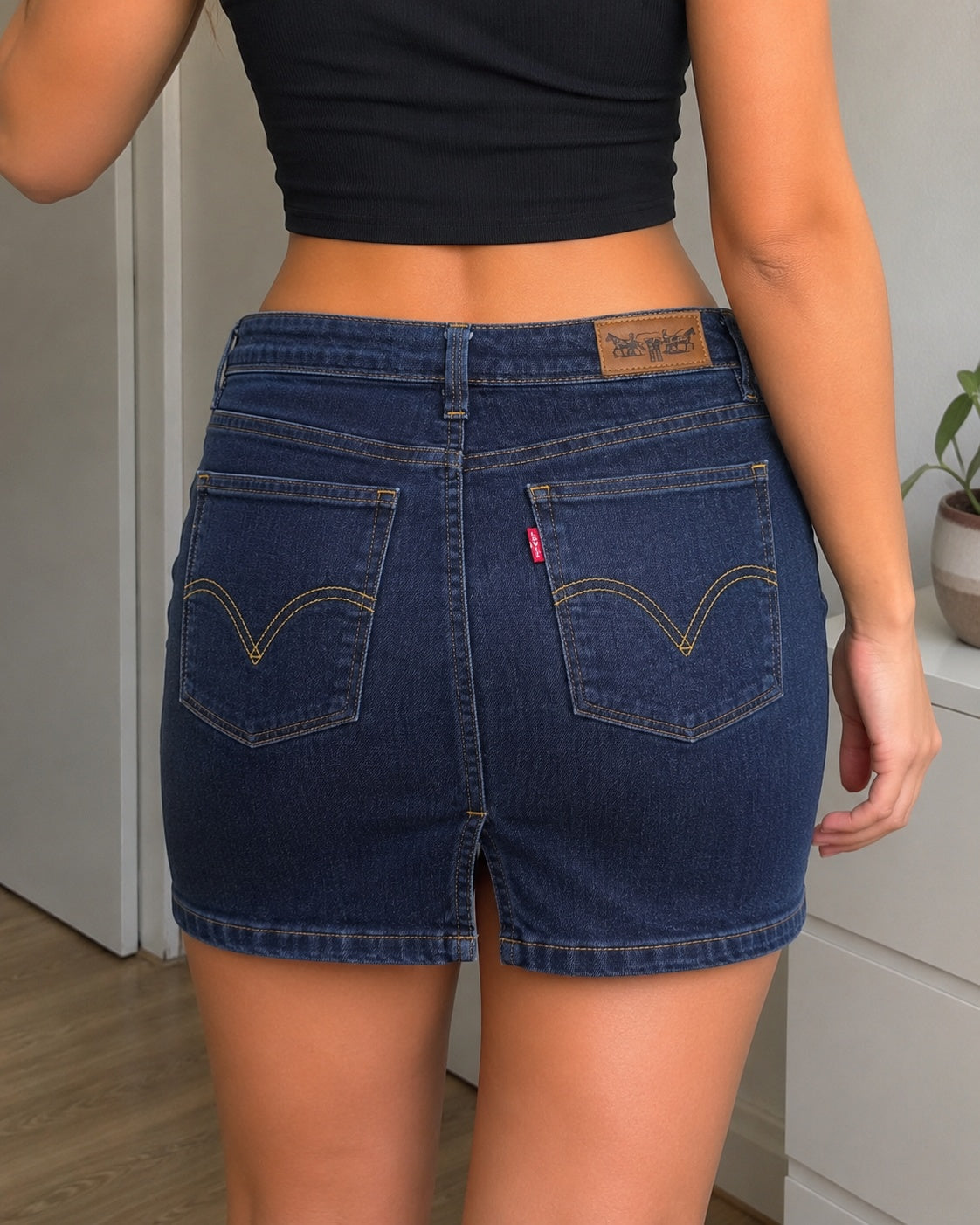 Gonna Levi’s jeans denim scuro vintage vita bassa L Y2K Rare Levis Piece
