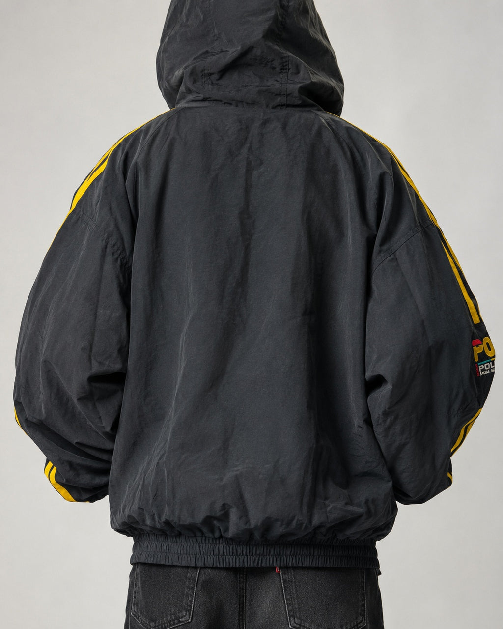 Giacca a vento Vintage anni 90/00 Polo Ralph Lauren - Windbreaker Polo Sport CLub Black & Yellow