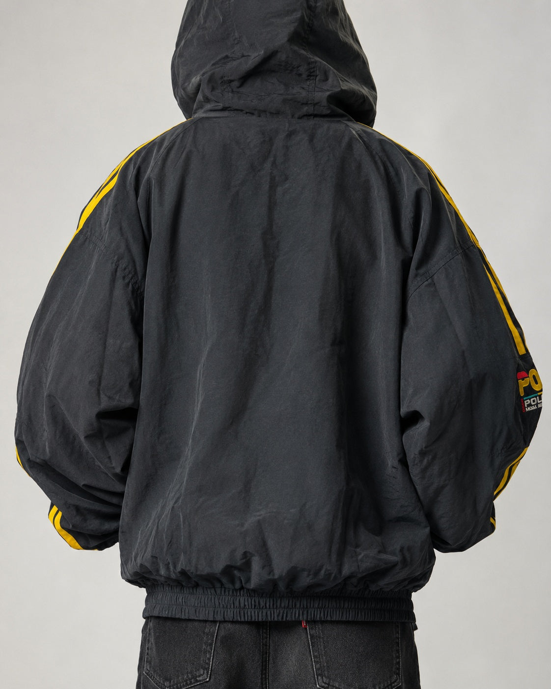 Giacca a vento Vintage anni 90/00 Polo Ralph Lauren - Windbreaker Polo Sport CLub Black & Yellow