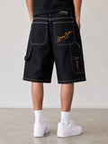 Rap Jorts Sean John Black Denim Shorts Vintage Y2K Baggy Fit 90s 2000s American Style Hip-Hop (S)