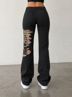 Pants Just Cavalli Y2K Vintage BootCut Flare Fit Da Donna Low Waist Printed Japan Style (S)
