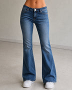 Denim Jeans Bootcut Flare Fit - Jeans Svasati Washed (M)