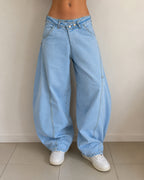 Baggy Jeans Super Balloon Fit - Light Blue Denim Da Donna