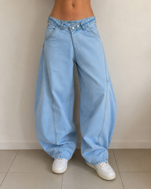 Baggy Jeans Super Balloon Fit - Light Blue Denim Da Donna