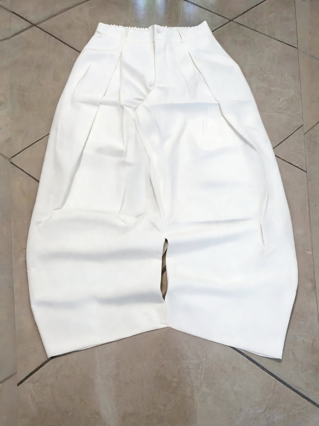 Pantalone Bianco balloon baggy fit uomo vintage Y2K elegante streetwear