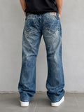 Denim Energie Washed Marmorizzato Baggy Fit Flare (M)