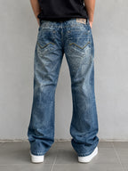 Denim Energie Washed Marmorizzato Baggy Fit Flare (M)