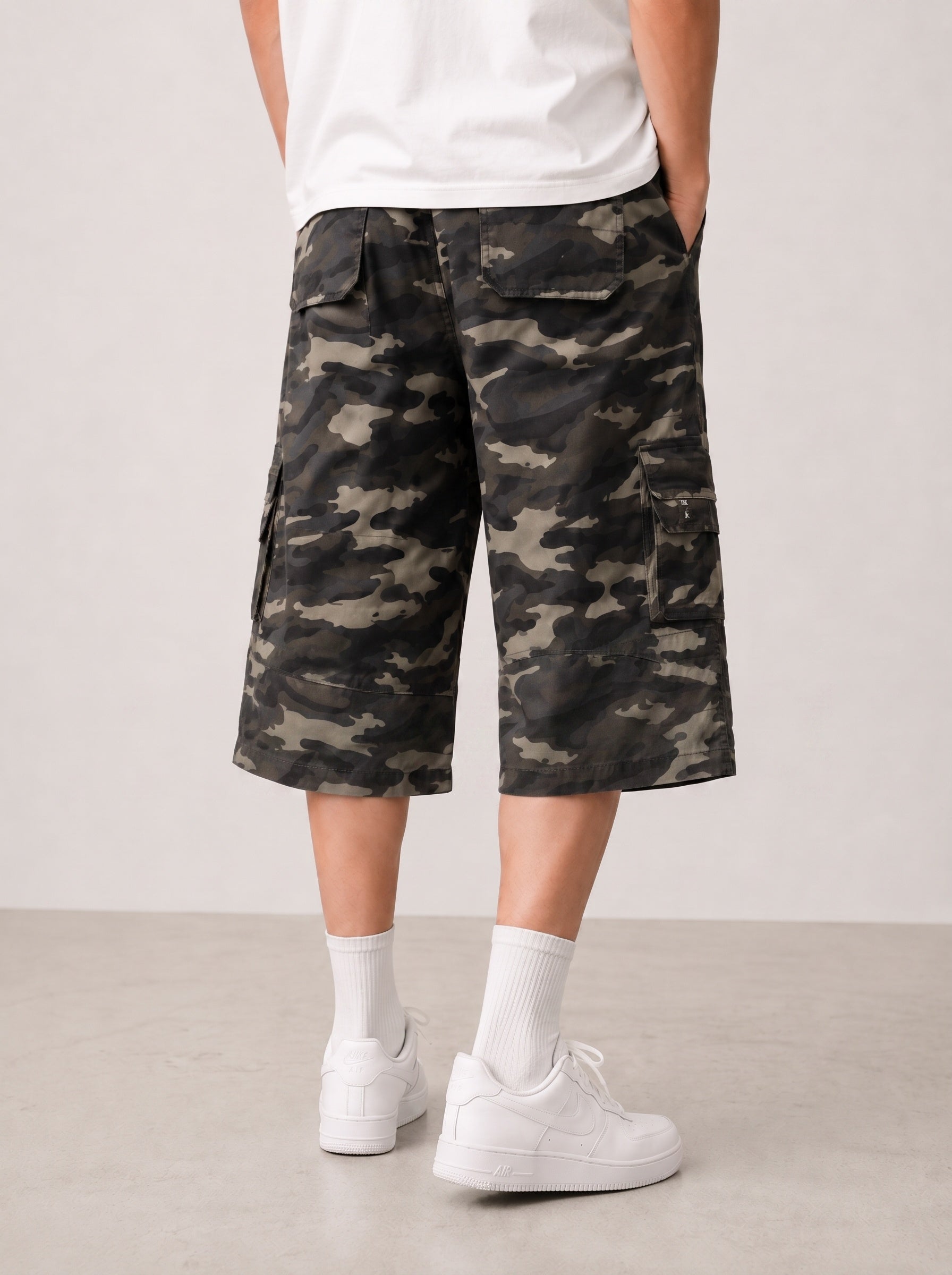 Bermuda cargo camouflage baggy vintage Y2K Jorts "Dark"