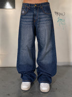 Jeans ENYCE uomo baggy wide leg blu Y2K vintage streetwear