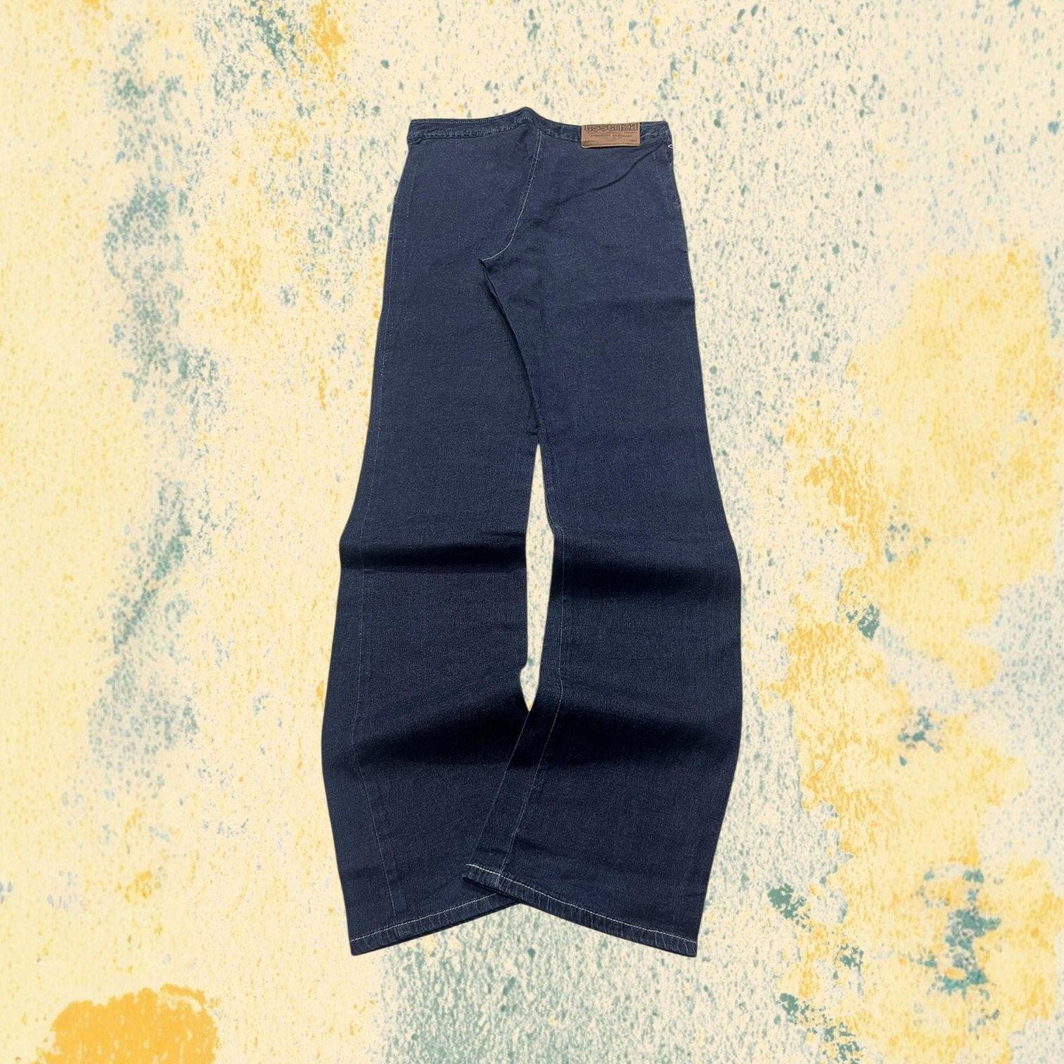 Denim Jeans Dark Blue Bootcut Fit Baggy (S)
