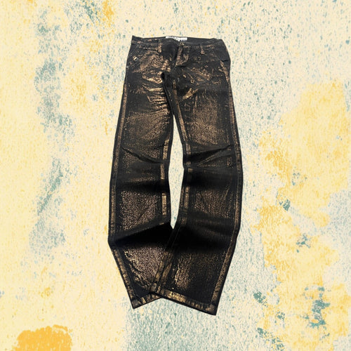 Denim Gold Straight / Slim Fit Black Low Waist (XS)
