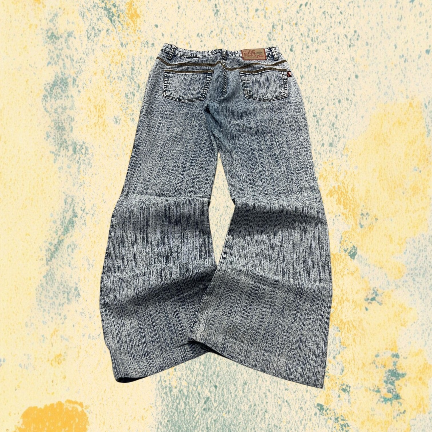 Denim Jeans Marble Flare Fit Y2K Vintage - Jeans Svasati (XS)