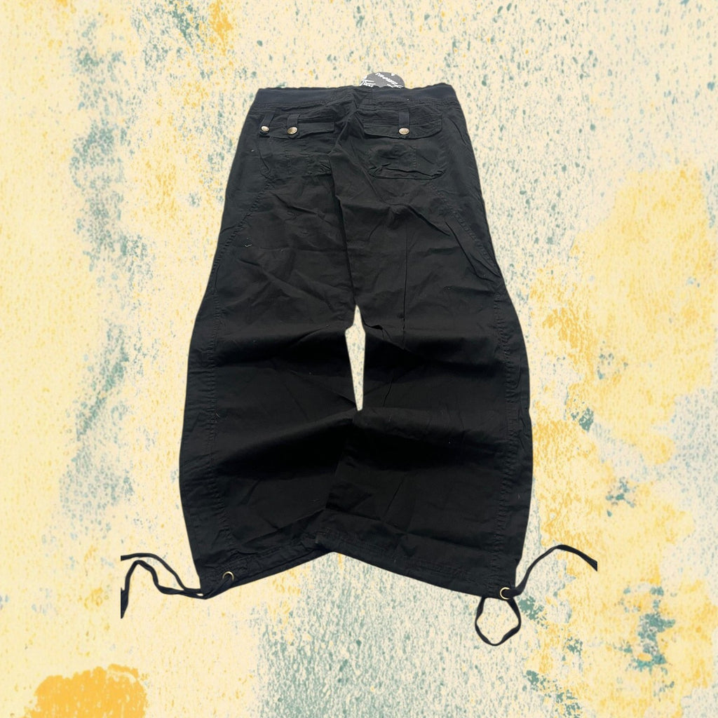Baggy Pants Low Waist Baggy Fit Y2K Black (M) da Donna
