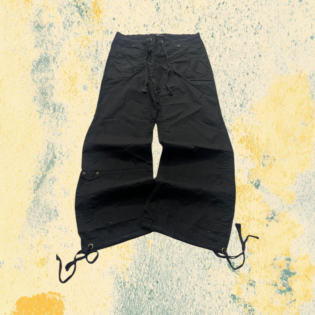 Baggy Pants Low Waist Baggy Fit Y2K Black (M) da Donna