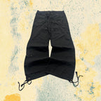 Baggy Pants Low Waist Baggy Fit Y2K Black (M) da Donna