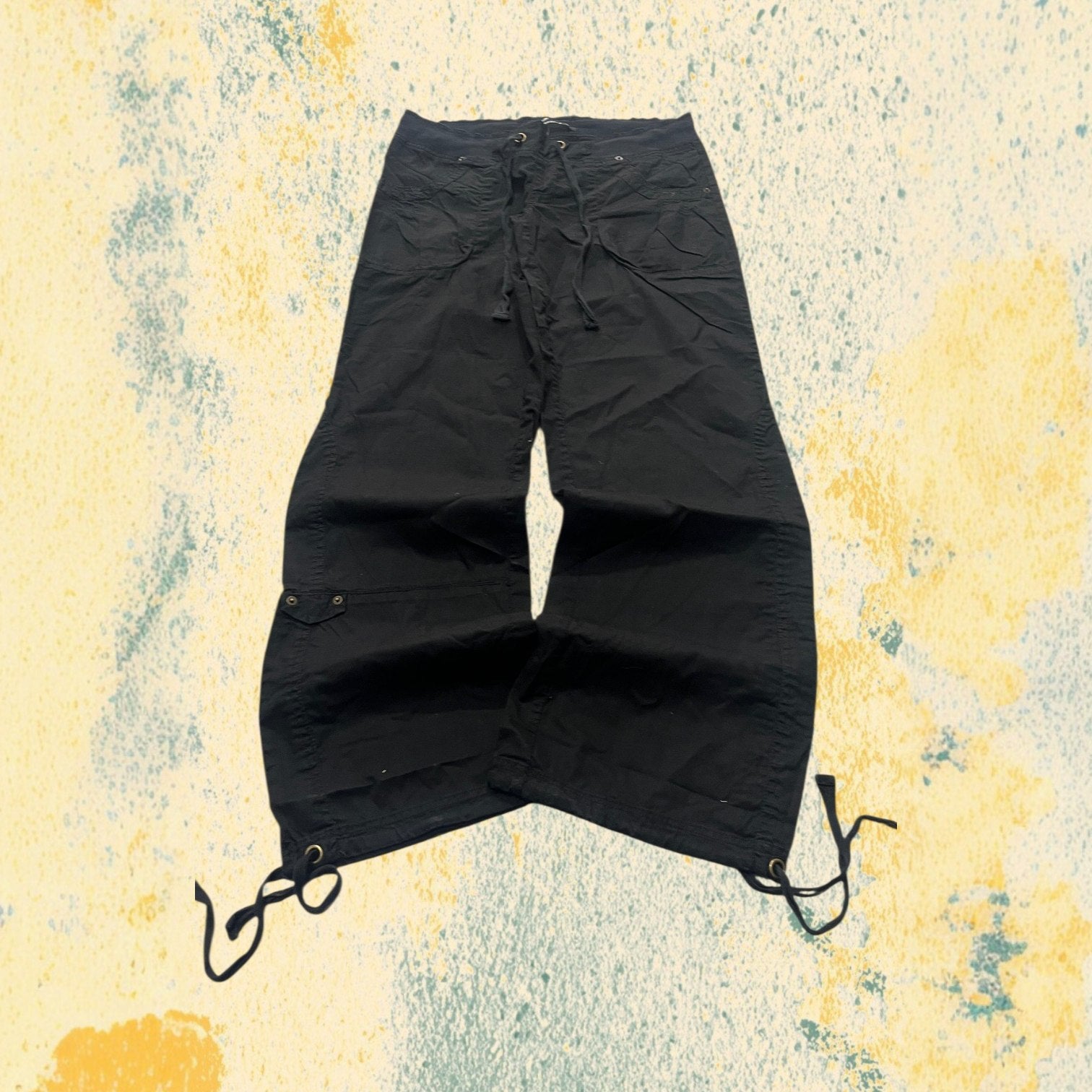 Baggy Pants Low Waist Baggy Fit Y2K Black (M) da Donna
