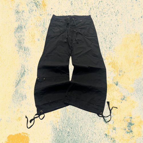 Baggy Pants Low Waist Baggy Fit Y2K Black (M) da Donna