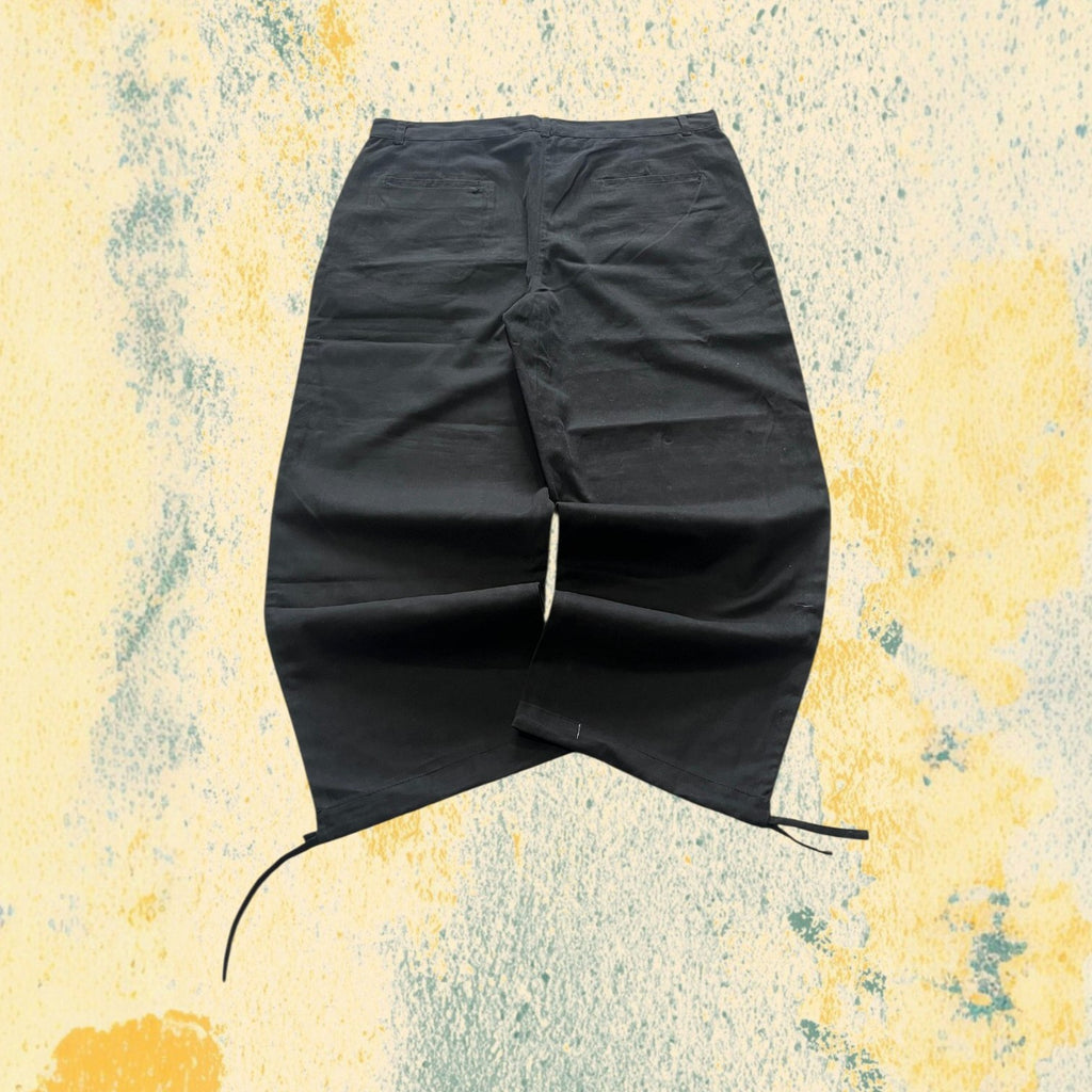 Pants Baggy Fit Black Vintage Y2K Cotton (XL)