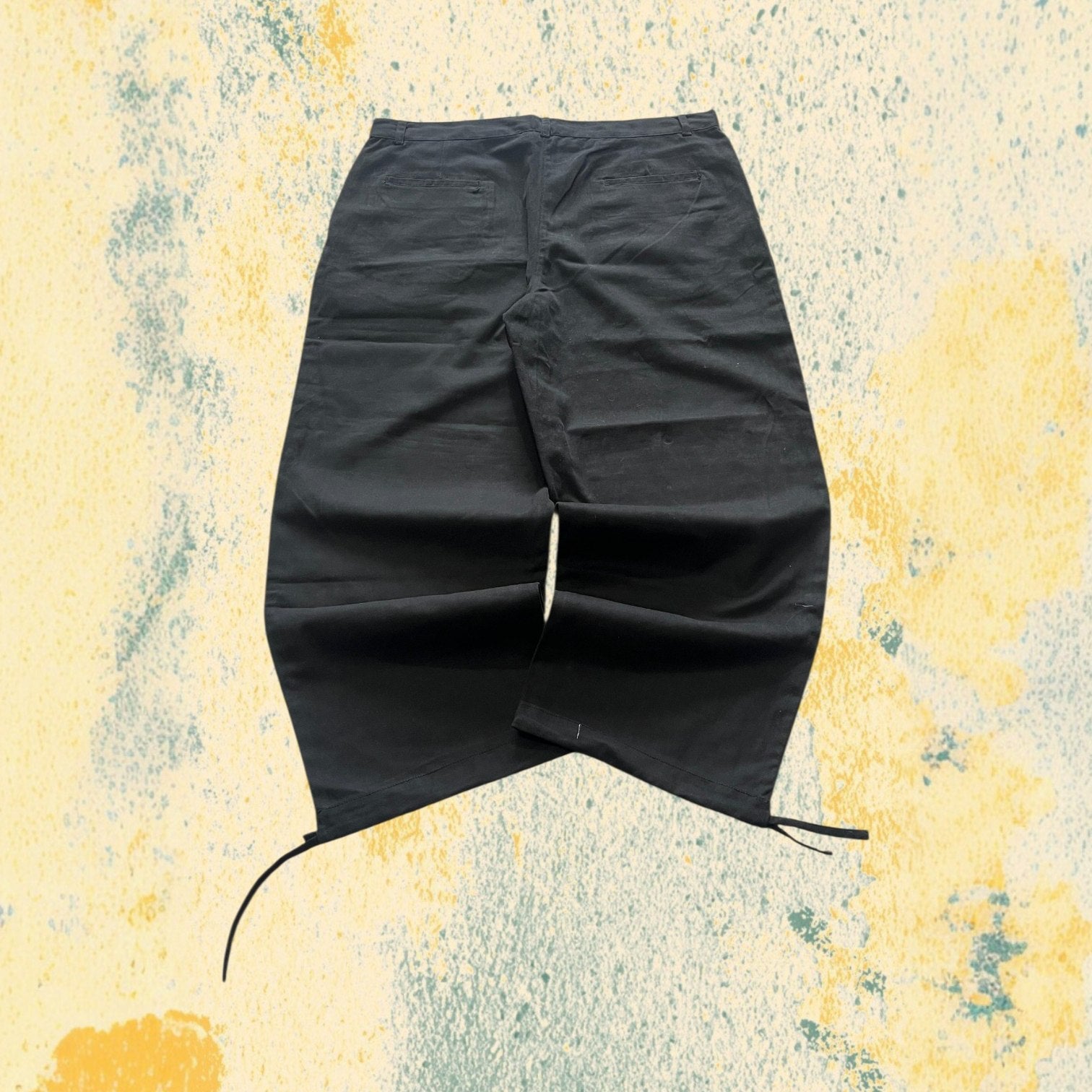 Pants Baggy Fit Black Vintage Y2K Cotton (XL)