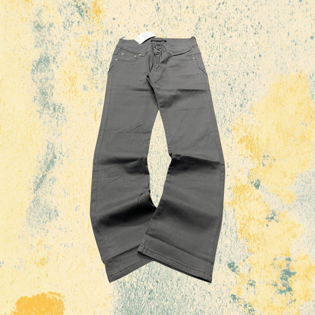 Gray Pants Flare Fit Vintage Y2K - Pantaloni Svasati (XS)