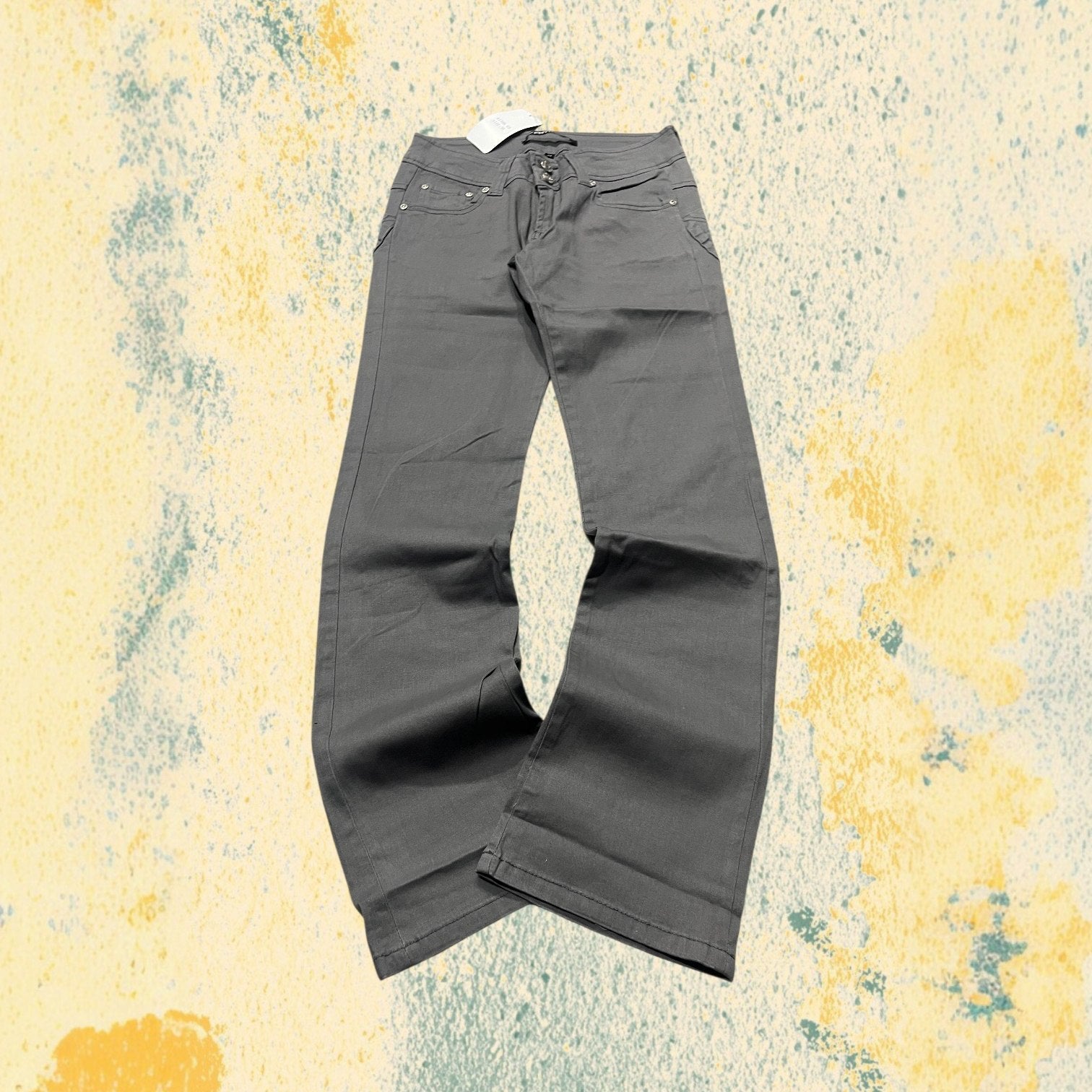 Gray Pants Flare Fit Vintage Y2K - Pantaloni Svasati (XS)