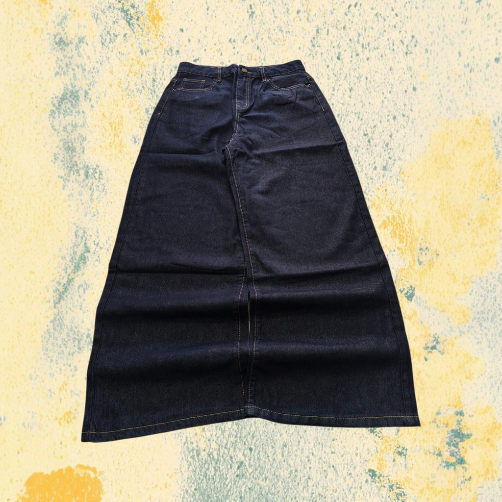 Denim Jeans Baggy Fit Blue Gold Botton Vintage Y2K (L)