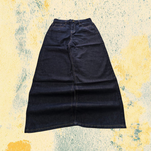 Denim Jeans Baggy Fit Blue Gold Botton Vintage Y2K (S)