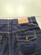Denim Jeans Baggy Fit Blue Gold Botton Vintage Y2K