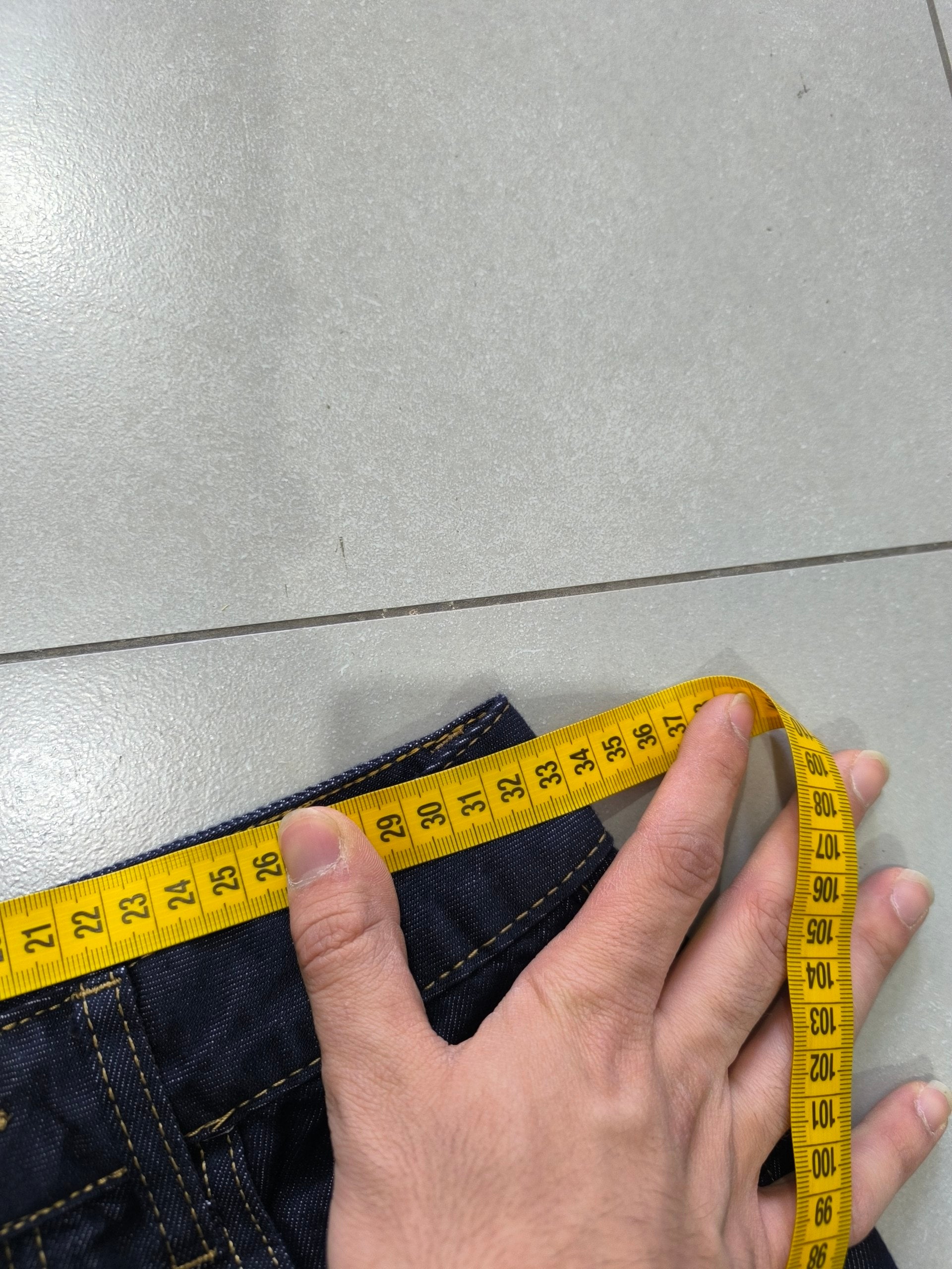 Denim Jeans Baggy Fit Blue Gold Botton Vintage Y2K (XXS)