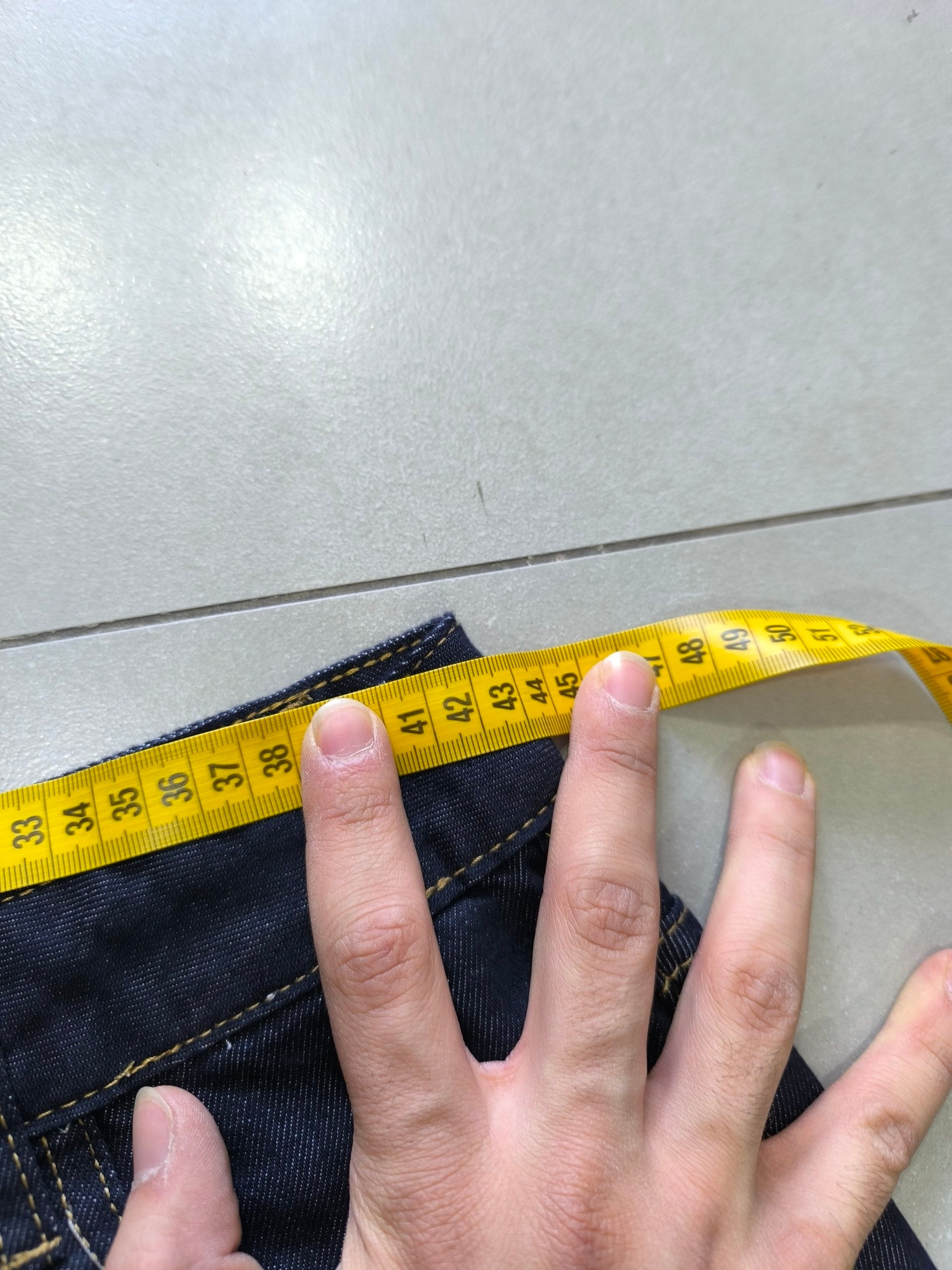 Denim Jeans Baggy Fit Blue Gold Botton Vintage Y2K (L)